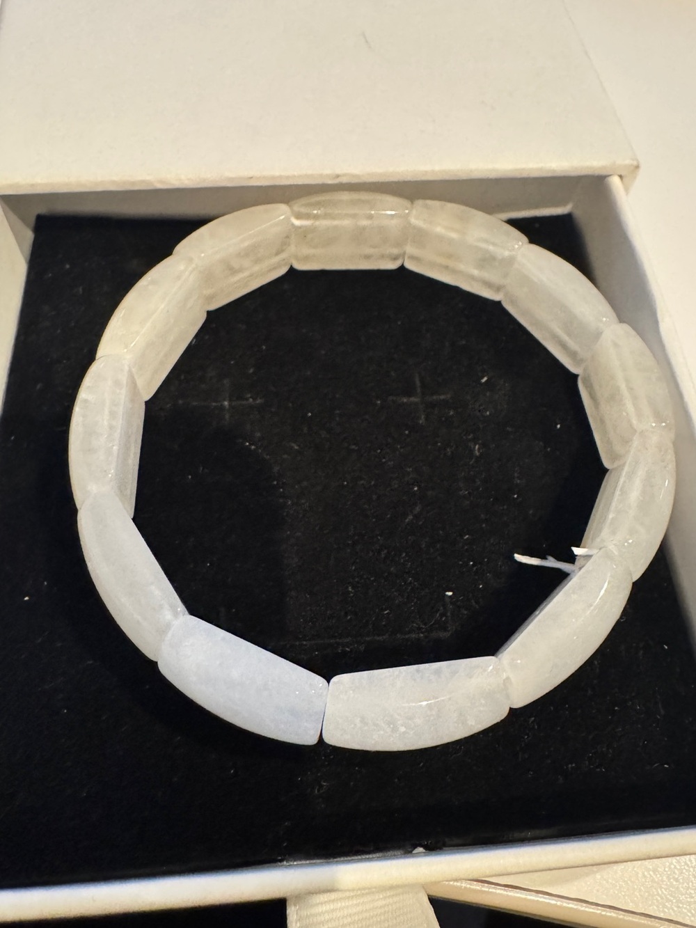 White Quartz Beaded Stretch Bracelet - Elegant Women’s Jewelry